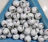 10MM  GLASS BEADS - Packet of 10 - REINDEERS - WHITE/MULTI