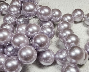 14MM GLASS POTATO-TYPE PEARLS - PALE LILAC