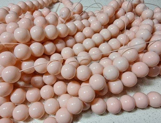 10MM GLASS BEADS - OPAQUE - PALE PINK