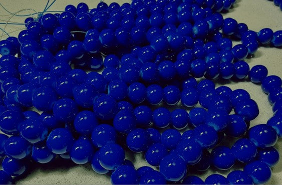 10MM GLASS BEADS - OPAQUE - ROYAL BLUE