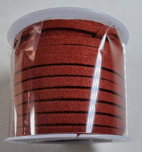 CORD - FAUX SUEDE  - 3 X 1.5MM - RUST BROWN COLOUR