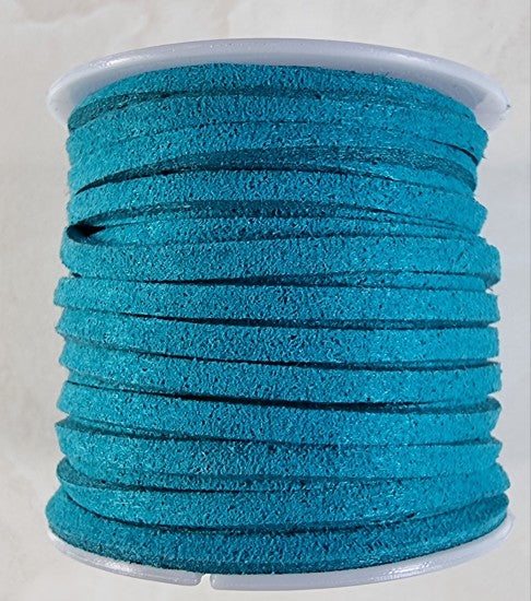 CORD - FAUX SUEDE  - 3 X 1.5MM -TEAL COLOUR
