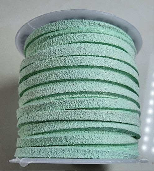 CORD - FAUX SUEDE  - 3 X 1.5MM - SPEARMINT COLOUR