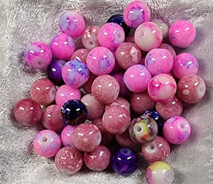 8.5 X 8MM GLASS BEADS - MIXED COLOUR 4
