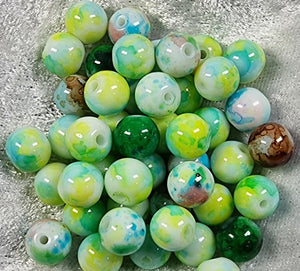 8.5 X 8MM GLASS BEADS - MIXED COLOUR 2
