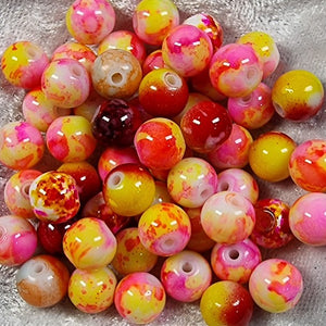 8.5 X 8MM GLASS BEADS - MIXED COLOUR 1