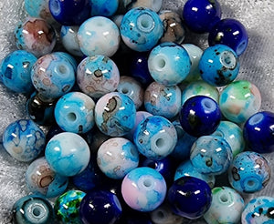 8.5 X 8MM GLASS BEADS - MIXED COLOUR 3