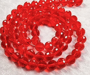 10MM GLASS BEADS - RED