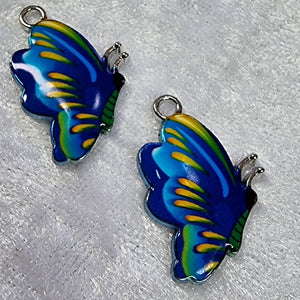 CHARMS - BUTTERFLY - 24.5 X 16MM - COLOUR - BLUE