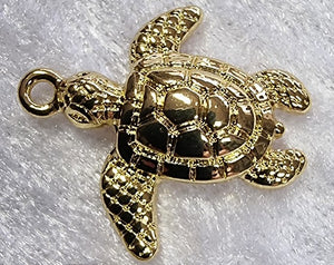 CHARMS - TURTLES - 21 X 19MM LIGHT GOLD COLOUR
