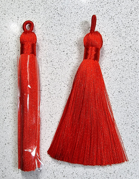 TASSELS - 85-90MM RED COLOUR