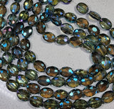 OVALS - 16 x 12 x 7MM FACETED CRYSTAL GLASS - GREEN