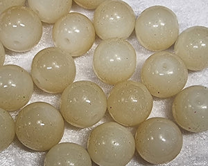 14MM GLASS BEADS - ROUND - IMIT. JADE - OYSTER BROWN