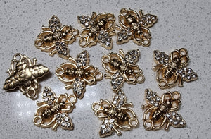 CHARMS - BEE 18 X 18.5MM - COLOUR - LIGHT GOLD