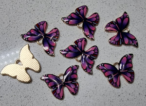 CHARMS - BUTTERFLY 15.5 X 22MM - COLOUR - FUCHSIA