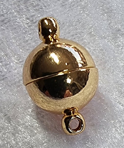 CLASPS - MAGNETIC - BRASS - GOLDEN COLOUR ROUND CLASP