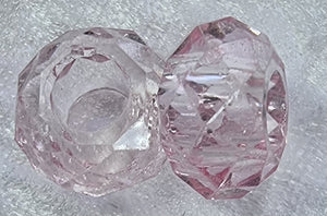 14X8MM GLASS FACETED EUROPEAN LARGE HOLE RONDELLE - PINK