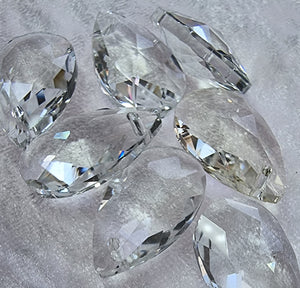 TEARDROPS - 22 X 13MM FACETED GLASS - CLEAR