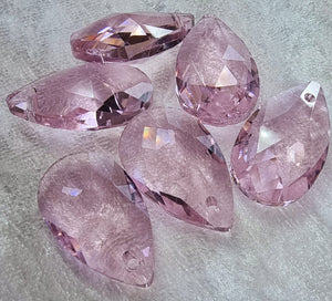 TEARDROPS - 22 X 13MM FACETED GLASS - PINK