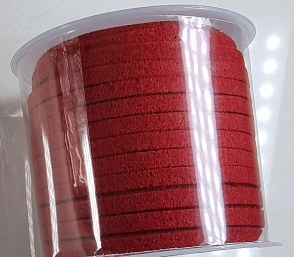 CORD - FAUX SUEDE  - 3 X 1.5MM - RUST RED COLOUR