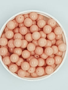 8MM GLASS BEADS - 20 BEADS PER PACKET - SALMON