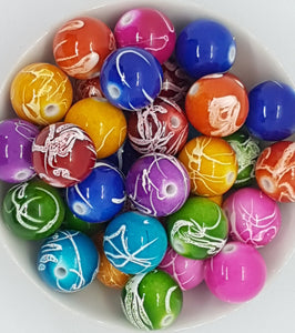 18MM ACRYLIC BEADS - MIXED COLOURS