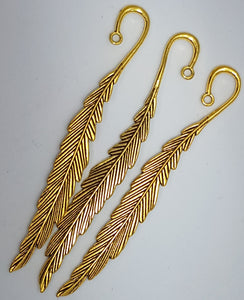 BOOKMARKS - ANTIQUE GOLD - TIBETAN STYLE LEAVES