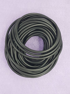 CORD - RUBBER  - HOLLOW - 4MM BLACK COLOUR