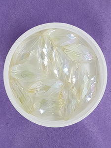 HORSE EYE - 25 X 12MM FACETED CRYSTAL GLASS - E. PLATED PALE YELLOW