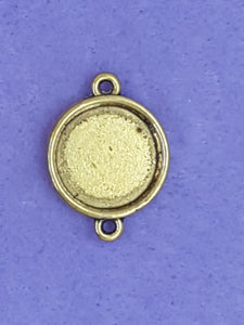 BEZEL - 25 X 18MM ROUND - ANTIQUE GOLDEN