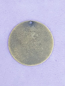 EAR/PENDANT BASE - 33MM ROUND BRASS STAMPING BLANK - ANT. BRONZE