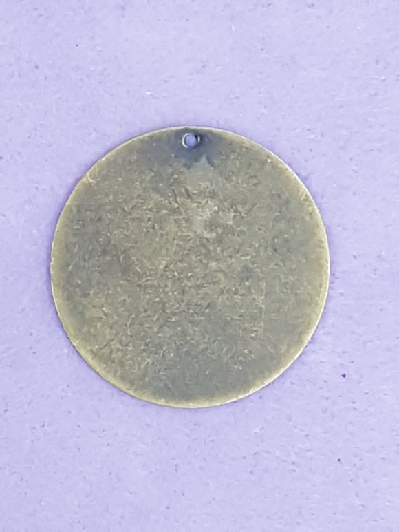 EAR/PENDANT BASE - 33MM ROUND BRASS STAMPING BLANK - ANT. BRONZE