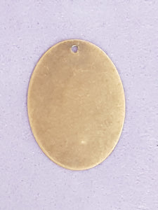 EAR/PENDANT BASE - 40 X 30MM OVAL BRASS STAMPING BLANK -RED COPPER