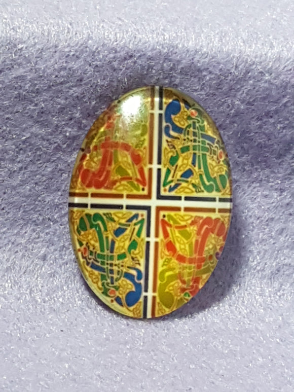 CABOCHON - 35 X 25MM GLASS OVAL - PATTERNS