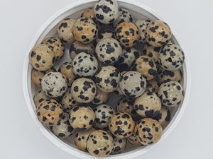 10MM NATURAL DALMATIAN JASPER BEADS