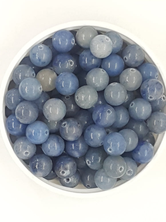 8MM NATURAL BLUE AVENTURINE BEADS