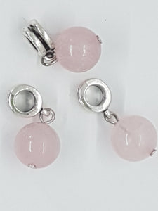 ROSE QUARTZ LARGE HOLE PENDANT