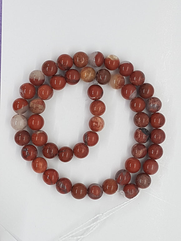 8MM NATURAL RED JASPER BEADS