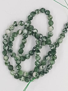 4MM NATURAL GREEN SPOT STONE BEADS