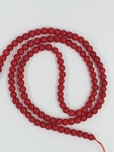 4MM NATURAL RED CORAL BEADS