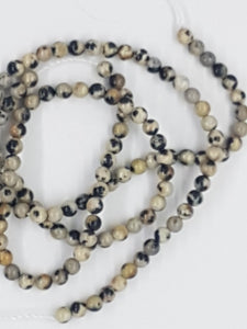 3MM NATURAL DALMATIAN JASPER BEADS