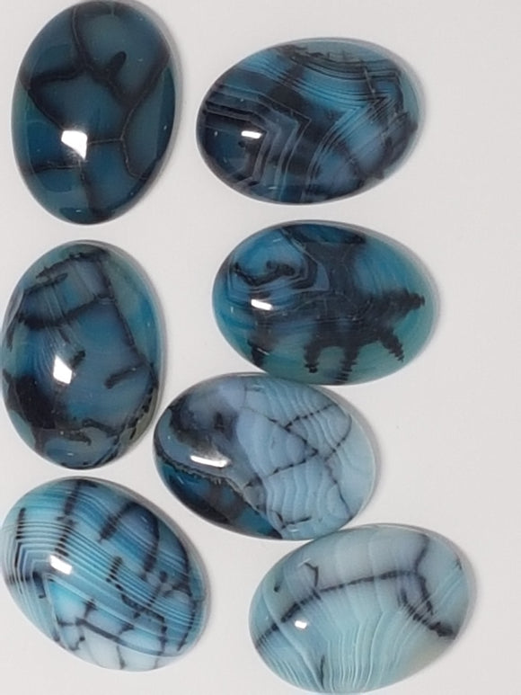 CABOCHONS 25 X 18MM OVAL NATURAL DRAGON VEIN