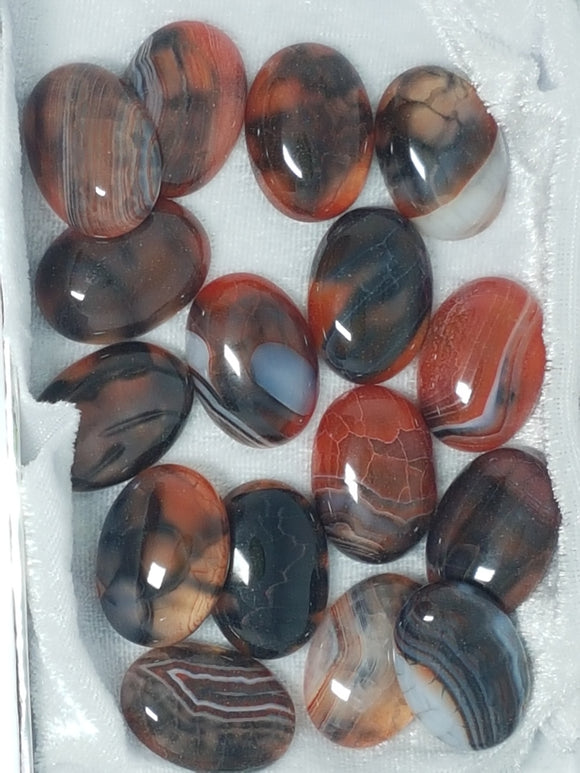 CABOCHONS 25 X 18MM OVAL NATURAL DRAGON VEIN