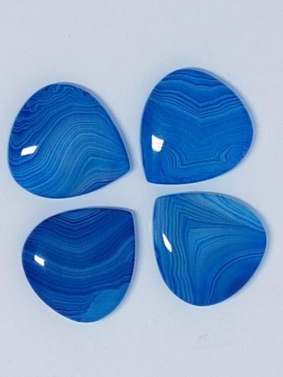 CABOCHONS 20 X 20MM TEARDROP DYED/HEATED AGATES