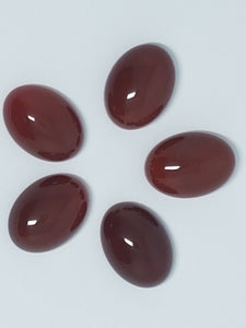 CABOCHONS 18 X 13MM OVAL NATURAL GRADE A RED AGATE
