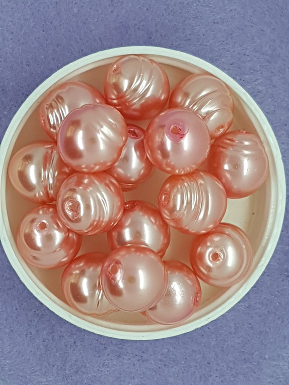 16MM GLASS POTATO PEARLS - SALMON PINK