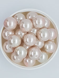 14MM GLASS ROUND PEARLS - LIGHT PINK