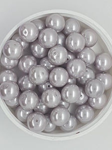 10MM GLASS ROUND PEARLS - OYSTER