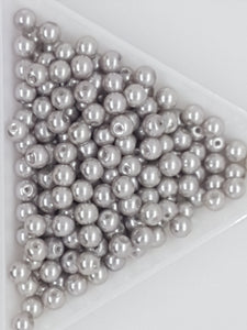 4MM GLASS ROUND PEARLS - 10GMS PAPAYA WHIP