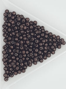 3MM GLASS ROUND PEARLS - 10GMS CHOCOLATE BROWN